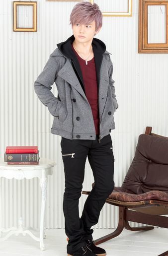 背の低い男性のコーディネート 15冬 Pコートとブーツカットパンツ セット買い 通販でモテるメンズ服を手に入れる